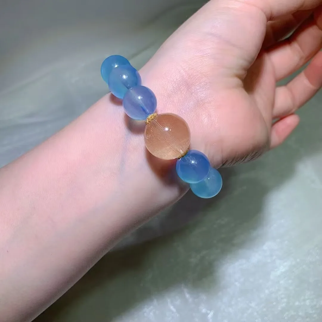 天然海蓝宝手链(14.5mm) — 细节图