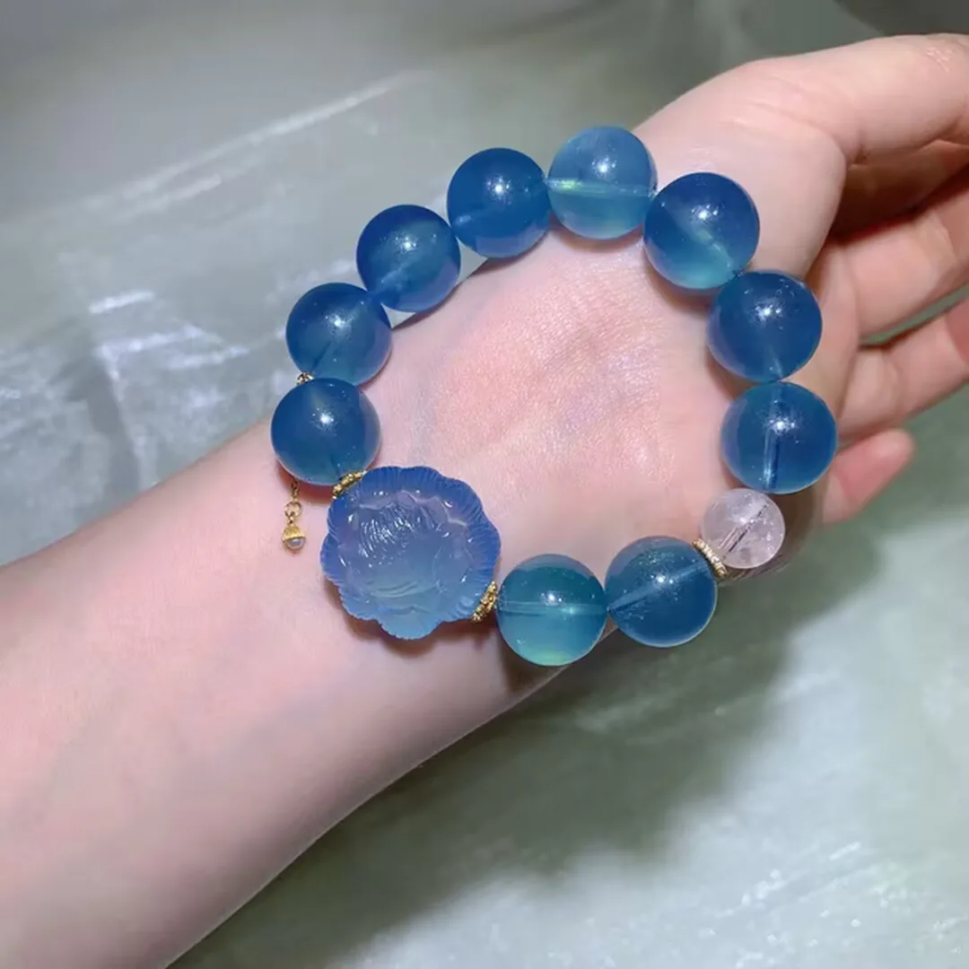 天然海蓝宝手链（16mm）
