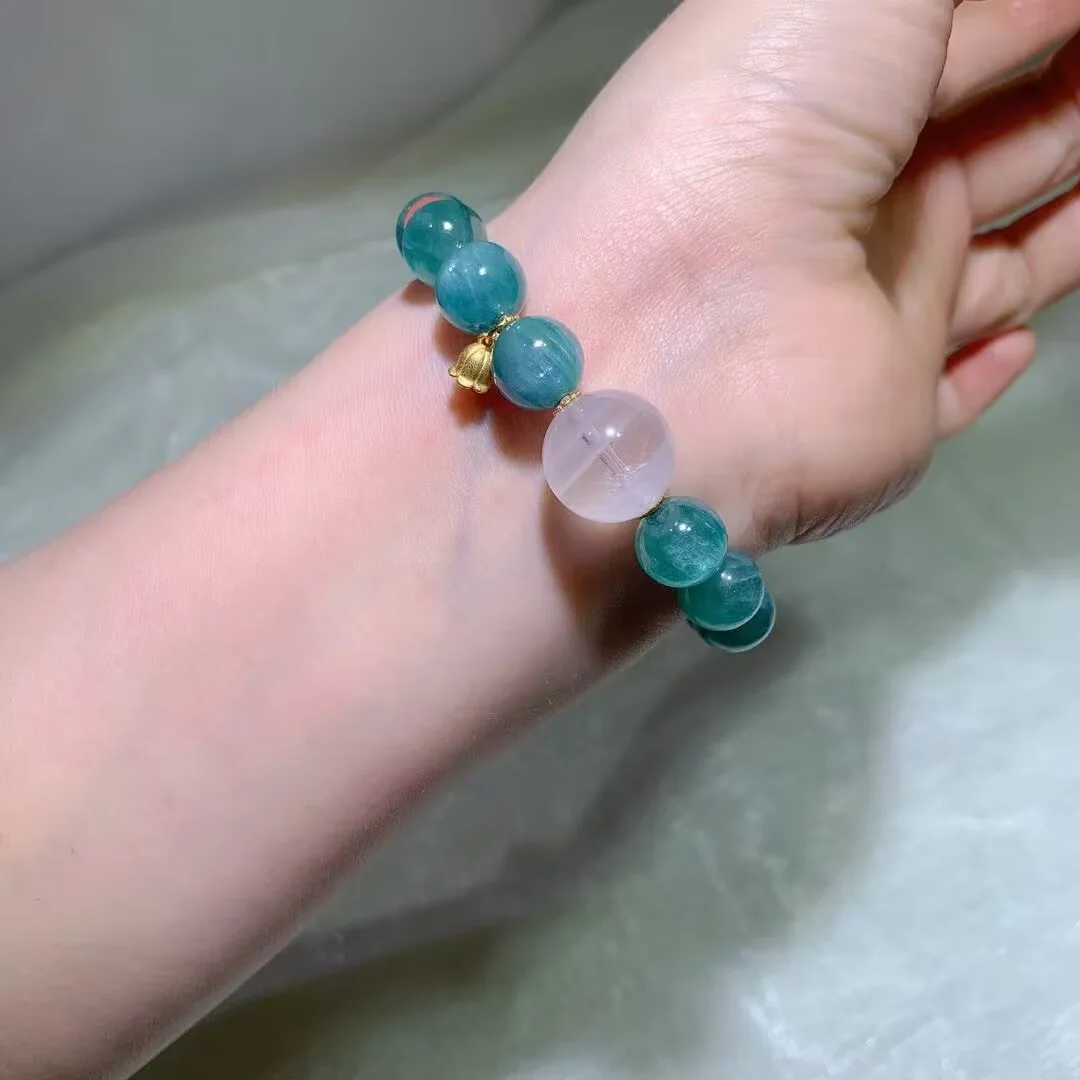 天然蓝绿晶手链(10.7mm) — 细节图