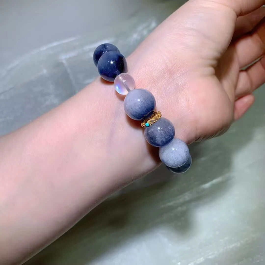 天然蓝兔毛手链（15mm） — 细节图