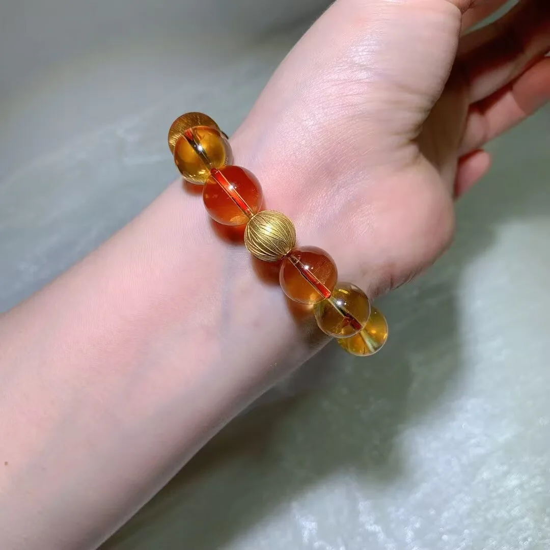 天然巴西黄水晶手链(14.3mm) — 细节图
