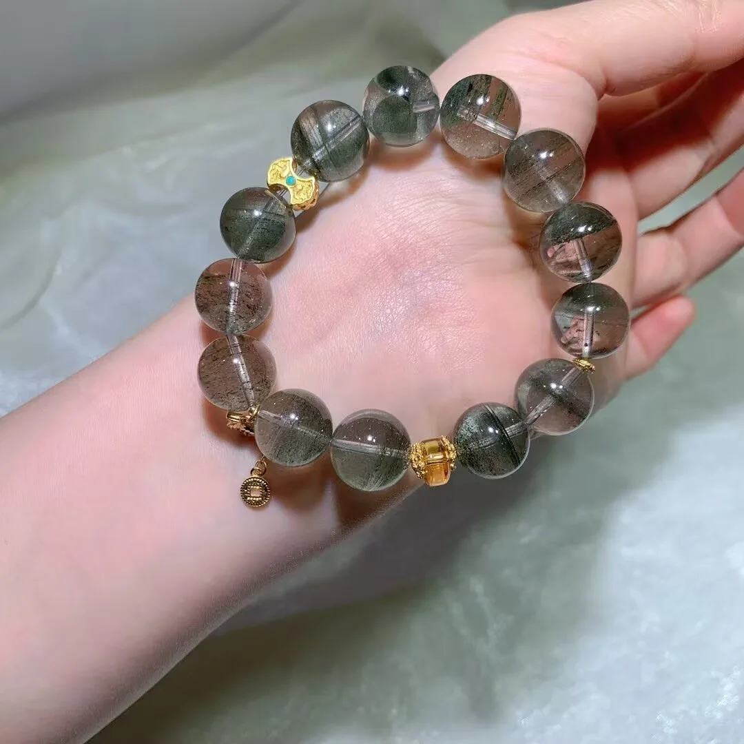 天然绿幽灵手链(14.3mm)