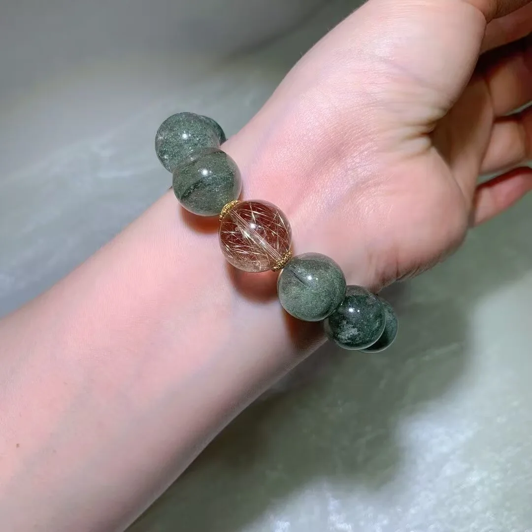 天然绿幽灵手链（16.3mm） — 细节图