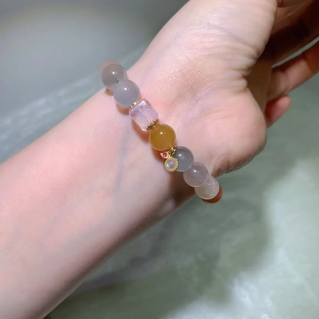 天然彩兔毛手链（约 9.3mm） — 细节图