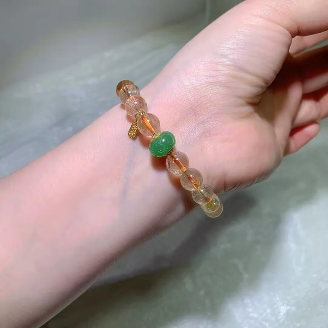 天然钛晶手链（9.1mm） — 细节图