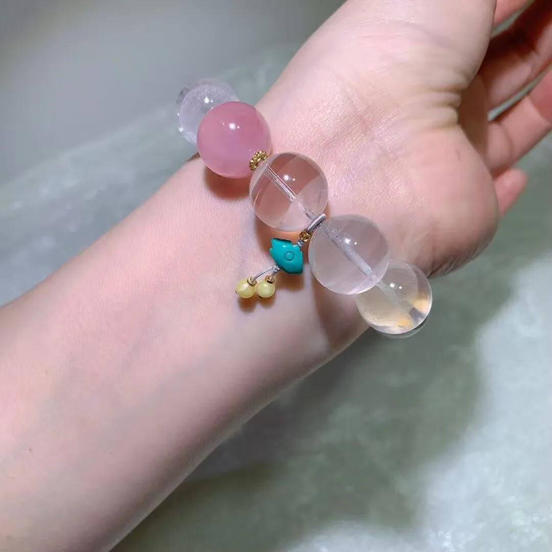 天然白幽灵原创手链(约 16.1mm) — 细节图